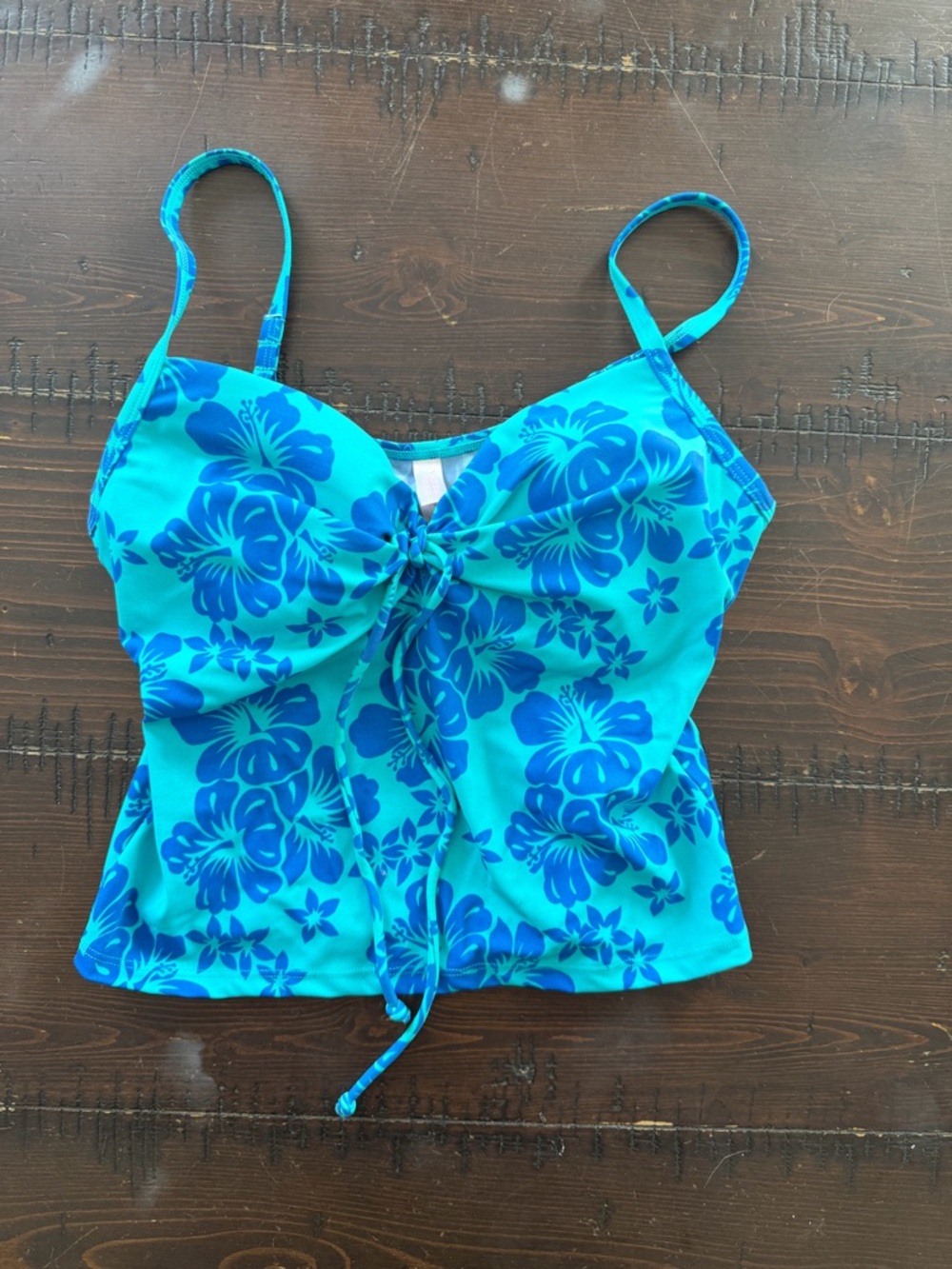 Victoria's Secret Turquoise & Royal Blue Floral Tankini Top